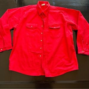 Vintage FiveBrothers XXLT 2XLT Retro Red Heavy Fall Winter Cotton Button Down